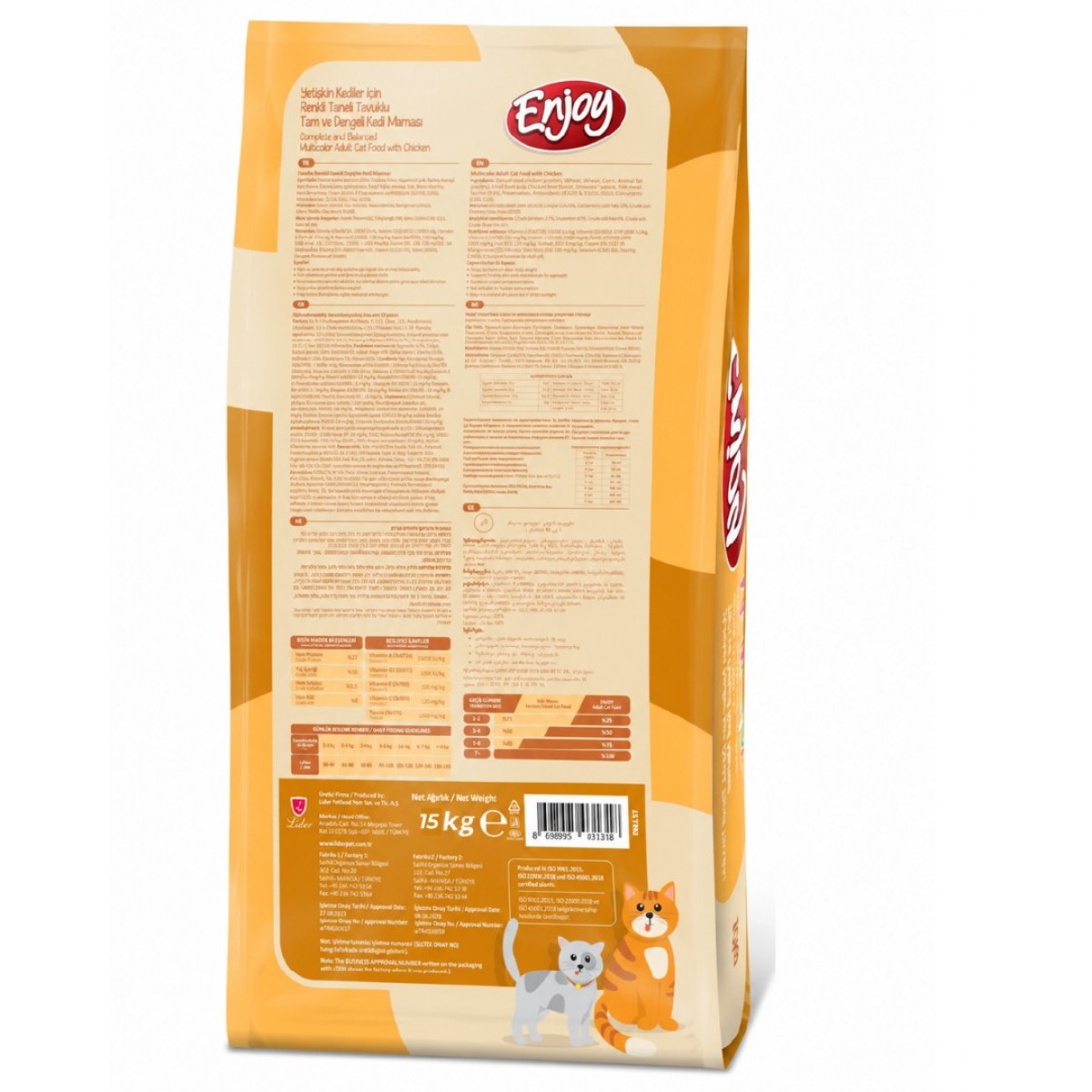 Enjoy Multicolor Yetişkin Kedi Maması 15 kg