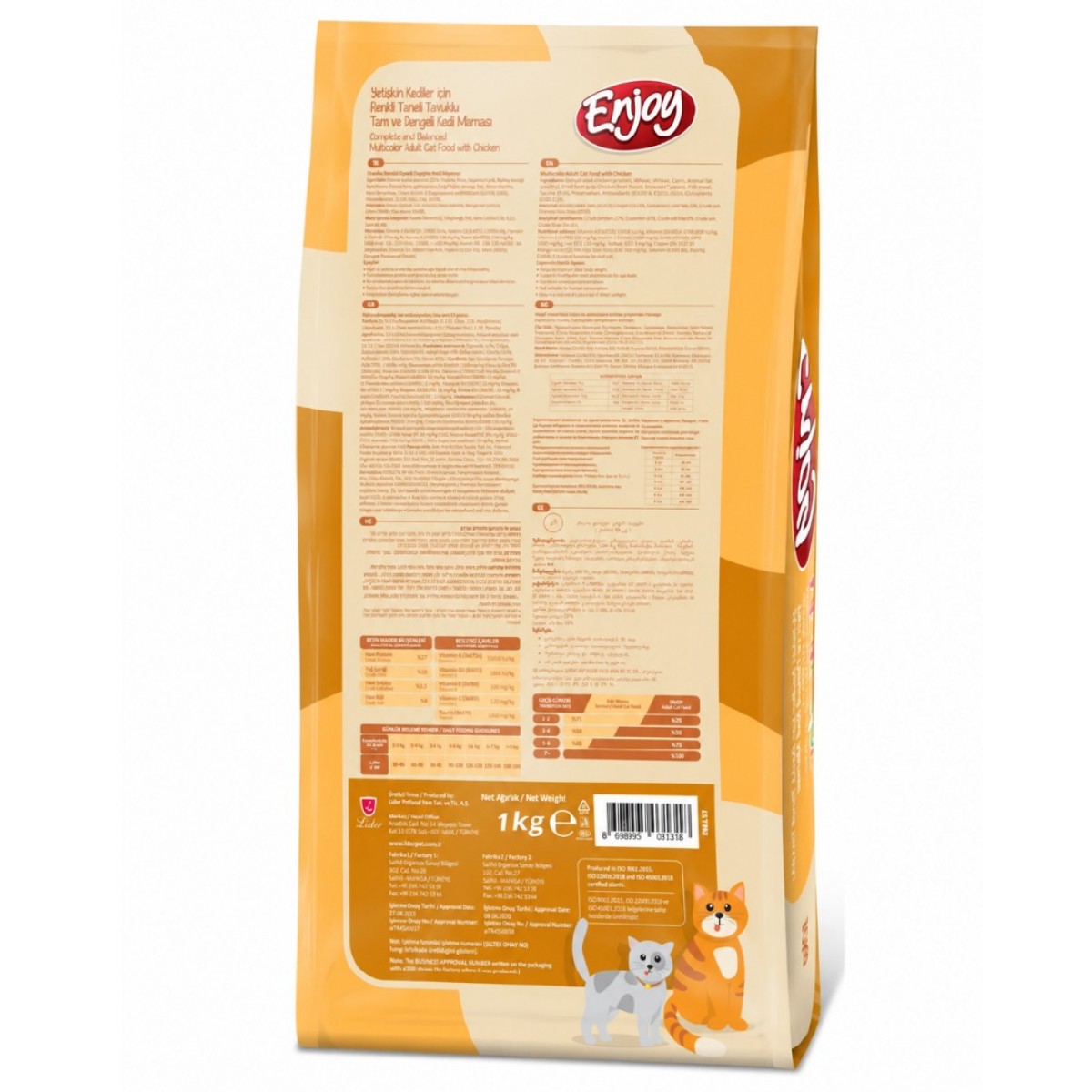 Enjoy Multicolor Yetişkin Kedi Maması 15 kg