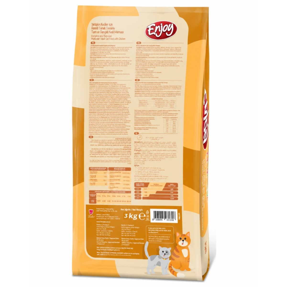 Enjoy Multicolor Yetişkin Kedi Maması 15 kg