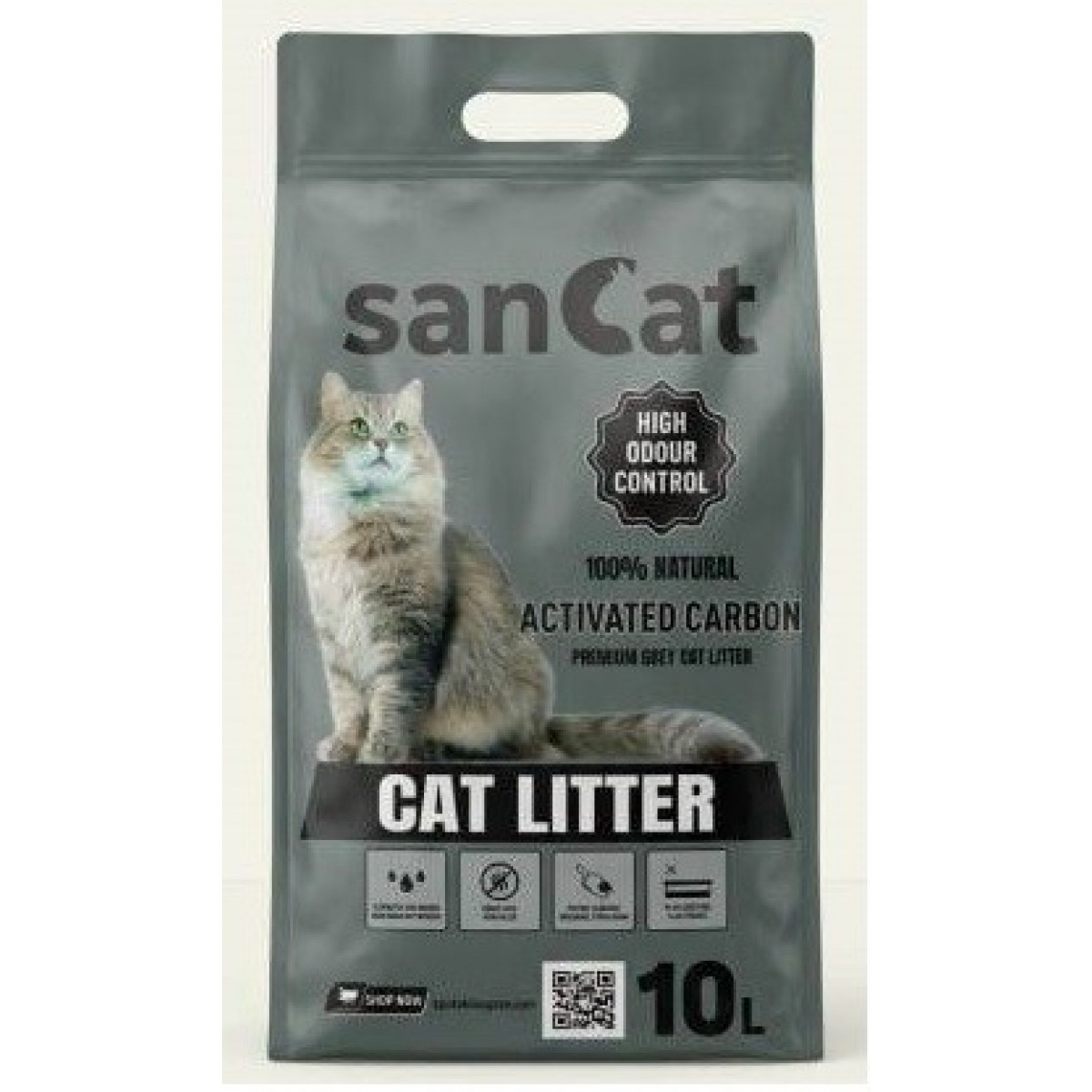 10 LT SanCat Bentonite Aktif Karbonlu Kedi Kumu