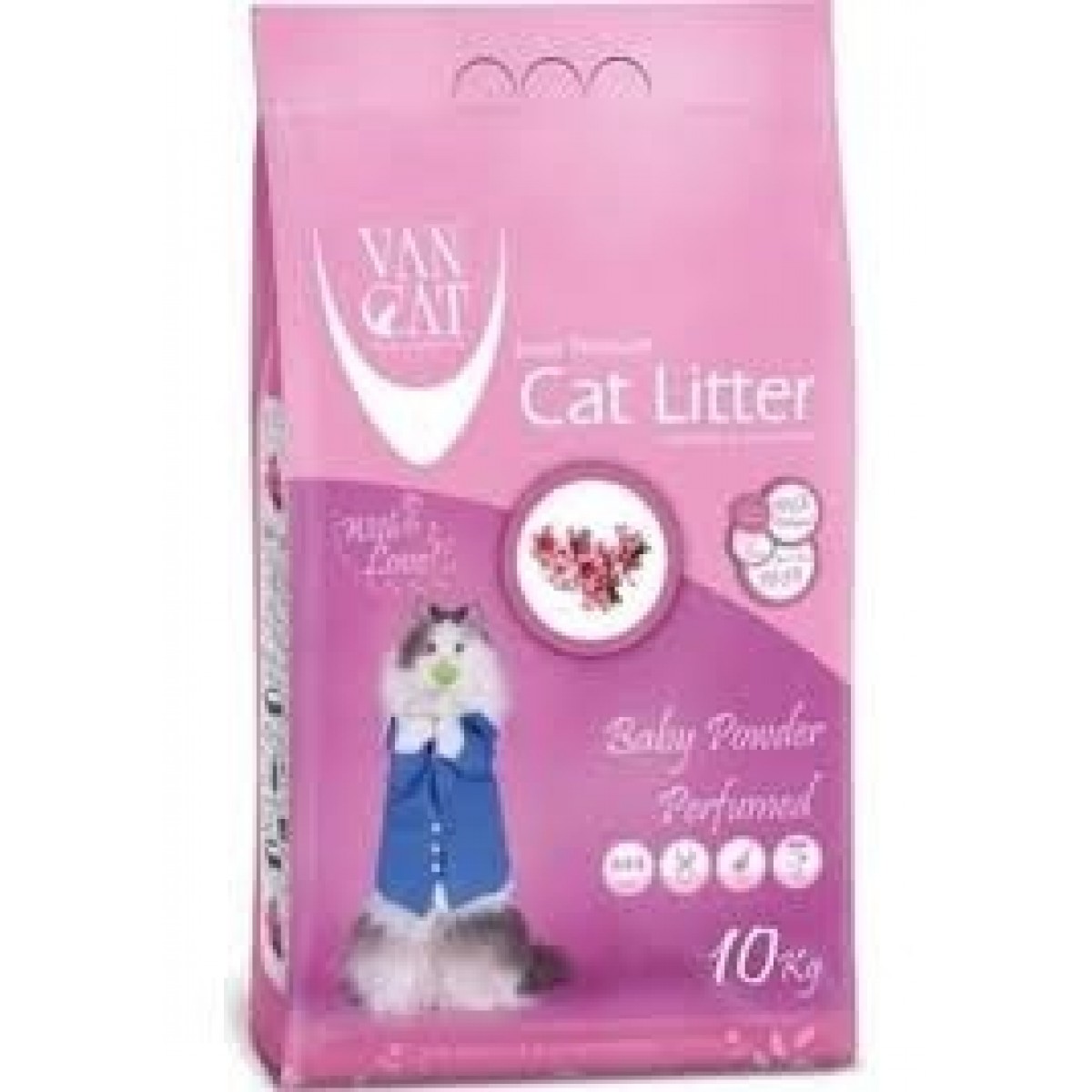 10 LT VanCat Bentonite Bebek Pudrası Kokulu Kedi Kumu