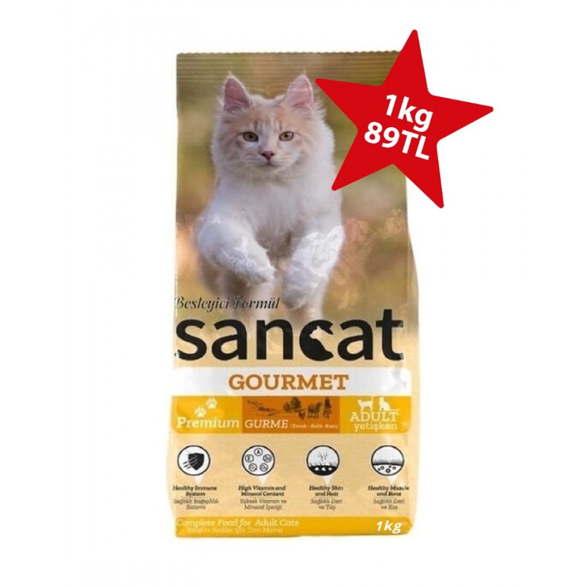 San Cat Gourmet Yetişkin Kedi Maması karışık