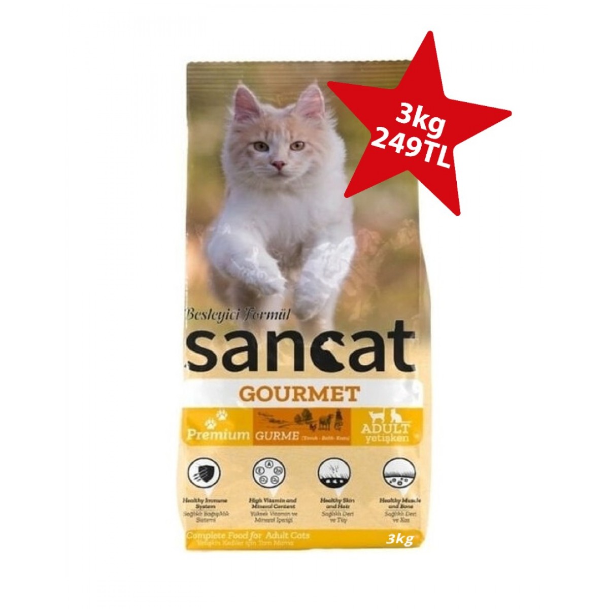 San Cat Gourmet Yetişkin Kedi Maması karışık